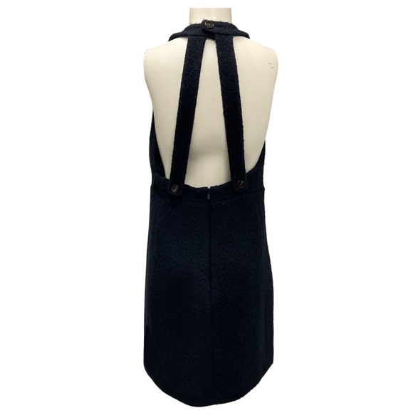 CHLOE ICONIC NAVY SLEEVELESS BOUCLE WOOL DRESS - Picture 3 of 5